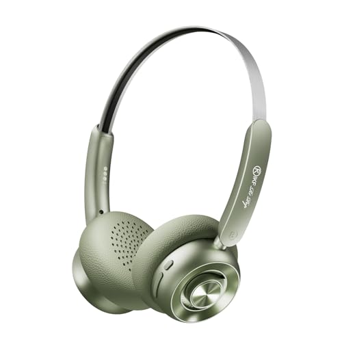 iKF R1 Pop Retro Bluetooth Kopfhörer Wireless Over Ear mit klaren Anrufen ENC, 75 Stunden Wiedergabe, HiFi-Sound, Konnektivität mit App, Transparenzmodus (Grün) von iKF