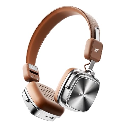 iKF R2 Pro Active Noise Cancelling On Ear Retro Kopfhörer, Faltbares Bluetooth Wireless Headset mit Eingebautem Mikrofon, 75h Spielzeit, HiFi Audio, Kabelgebundene Verbindung, Komfortables und Vintage von iKF