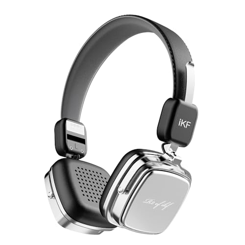 iKF R2 Retro Kabellose Kopfhörer,Bluetooth 5.4 On-Ear Faltbar Kopfhörer, Geräuschisolierung, Schnellladung & 60h Spielzeit| 80er-90er Vintage-Design, Mehrpunkt-Verbindung, Komfort-Design (schwarz) von iKF