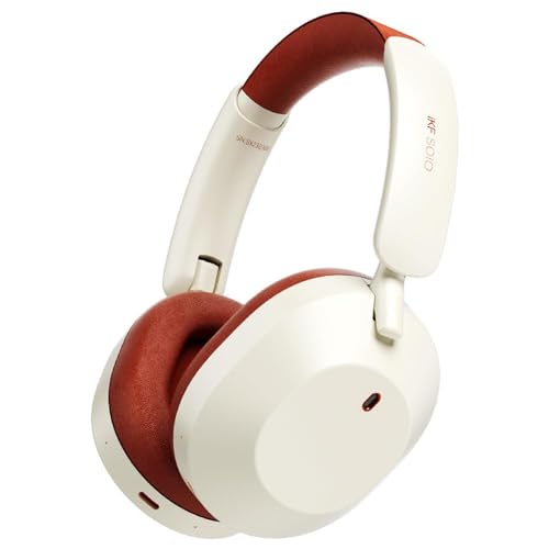 iKF Solo Bluetooth Kopfhörer Over-Ear mit Active Noise Cancelling, 95h Spielzeit Im ANC-Modus, Hi-Res Audio, faltbar, leicht, Bluetooth 5.3 Kopfhörer für Reisen/PC（Rot） von iKF