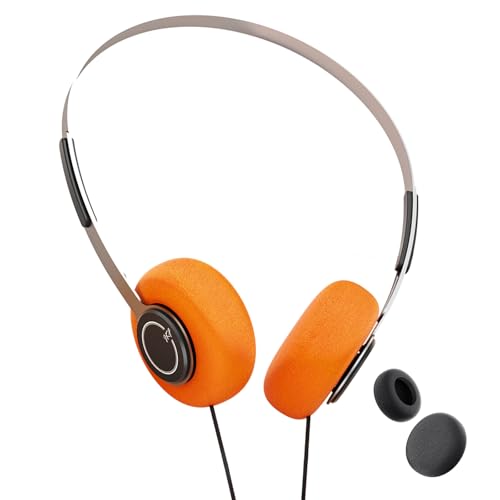 iKF Y3+ leichte, kabelgebundene Kopfhörer, Retro-On-Ear-Headset mit eingebautem Mikrofon, 3,5-mm-Klinkenstecker, Stereo-Sound, verstellbares Kopfband-Design mit Ersatz-Ohrmuscheln von iKF