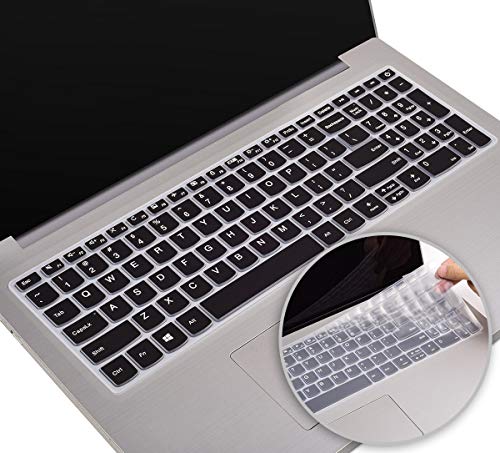 2 Pack Tastatur-Abdeckung für Lenovo Yoga C740 15,6 Zoll, 2020 2019, IdeaPad l340 330 320 330s 520 s540 720s 130 s145 s340 15, Ideapad 340 30 32 0 43,9 cm (schwarz + klar). von iKammo