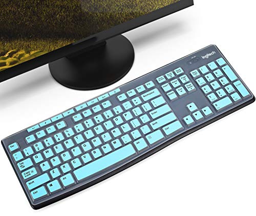 Für Logitech MK275 MK270 kabellose Tastaturabdeckung, PC-Desktop-Tastaturschutz für Logitech K200 MK200 K260 MK260 K270, Logitech Tastatur-Zubehör, ultradünne Silikon-Tastaturabdeckung (minzgrün) von iKammo