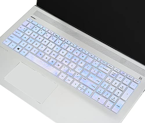 Tastatur-Schutzfolie für HP Pavilion 15,6 Zoll Serie/HP 15,6 Zoll Touchscreen Laptop 15-BS020WM/HP Pavilion x360 15,6 Zoll Serie/HP Envy x360 15,6 Serie/HP Pavilion 17,3 Serie (Marmor) von iKammo