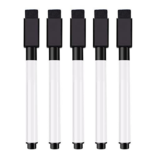 Whiteboard Marker,Whiteboard Marker 5 Stück,Dry Erase Marker für Magnettafel Flipchart,Magnetisch Whiteboard Schwamm mit Stifte,für Zuhause, Schule oder Büro,Schwarz Whiteboard Marker,Whiteboard Marker 5 Stück,Dry Erase Marker für Magnettafel Flipchart,Magnetisch Whiteboard Schwamm mit Stifte,für Zuhause, Schule oder Büro,Schwarz von iLamdeetek