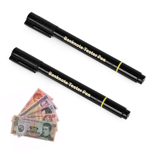 iLamvie 2 Stück Professioneller Geldscheinprüfer Fake Geld, Geldprüfstift Für Euro, Dollar, Britische Pfund Und Die Wichtigsten Internationalen Währungen,Für Erkennung Gefälschter Banknoten iLamvie 2 Stück Professioneller Geldscheinprüfer Fake Geld, Geldprüfstift Für Euro, Dollar, Britische Pfund Und Die Wichtigsten Internationalen Währungen,Für Erkennung Gefälschter Banknoten von iLamvie