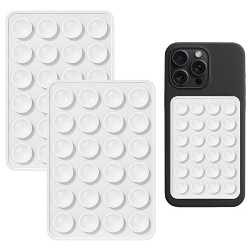 iLamvie 2er Pack Silikon-Saugnäpfe für Alle Handy-Modelle, Anti-Rutsch-Handyhalter für Selfies und Videos,Freihändig,Langlebig & Leicht Bedienbar(2 weiß) von iLamvie