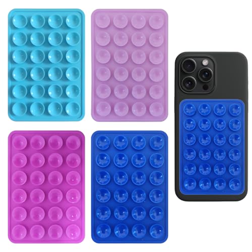 iLamvie 4er Pack Silikon-Saugnäpfe für Alle Handy-Modelle, Anti-Rutsch-Handyhalter für Selfies und Videos,Freihändig,Langlebig & Leicht Bedienbar(Tiefblau, himmelblau, rosa, rosarot) von iLamvie