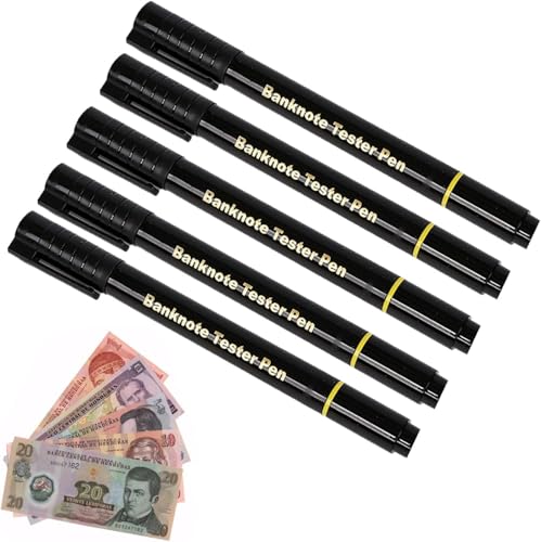 iLamvie 5 Stück Professioneller Geldscheinprüfer Fake Geld, Geldprüfstift Für Euro, Dollar, Britische Pfund Und Die Wichtigsten Internationalen Währungen,Für Erkennung Gefälschter Banknoten iLamvie 5 Stück Professioneller Geldscheinprüfer Fake Geld, Geldprüfstift Für Euro, Dollar, Britische Pfund Und Die Wichtigsten Internationalen Währungen,Für Erkennung Gefälschter Banknoten von iLamvie