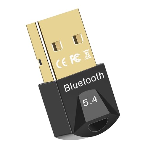 iLamvie Bluetooth 5.4 Adapter für PC, Bluetooth Stick,Bluetooth Adapter Dongle, Bluetooth Stick, Low Latency, Plug & Play, mit Windows 7/10/8.1/11,High-Gain (Schwarz) von iLamvie