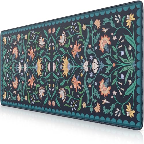 iLeadon Großes Mauspad für den Schreibtisch, Computer-Abdeckmatte mit glatter Lycra-Oberfläche, florale Schreibtischunterlage für Tastatur für Büro, Zuhause, Marineblau iLeadon Großes Mauspad für den Schreibtisch, Computer-Abdeckmatte mit glatter Lycra-Oberfläche, florale Schreibtischunterlage für Tastatur für Büro, Zuhause, Marineblau von iLeadon