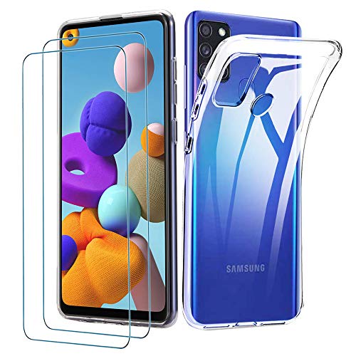 iLiebe Klar Silikon Hülle für Samsung Galaxy A21s handyHülle mit Schutzfolie, Galaxy A21s handyHülle transparent Ultra Silikon Bumper Cover TPU Ultra Slim Schutzhülle für Galaxy A21s Schutzfolie iLiebe Klar Silikon Hülle für Samsung Galaxy A21s handyHülle mit Schutzfolie, Galaxy A21s handyHülle transparent Ultra Silikon Bumper Cover TPU Ultra Slim Schutzhülle für Galaxy A21s Schutzfolie von iLiebe
