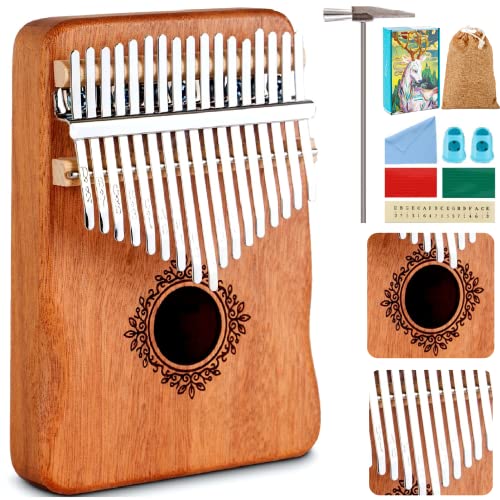 Kalimba instrument Holz Kalimba Instrumentensatz mit 17 Tasten für Anfänger für Kinder und Erwachsene professionelle und anfänger Musikinstrument Geschenke jaw harp Kalimba 17 kinder instrumente von iLogic