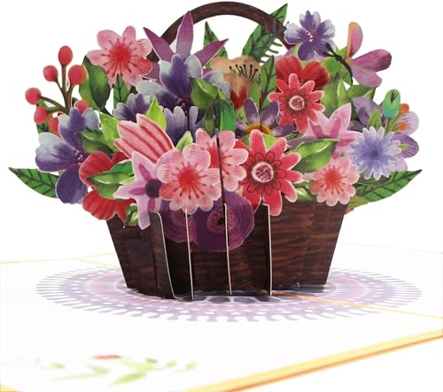 3D Blumenkarte, Pop-Up Blumenkarte für Sie, Frauen, Frau, Mutter (Geburtstagskarte, Pop-Up Grußkarte, Gute Besserung) von iLovepaper
