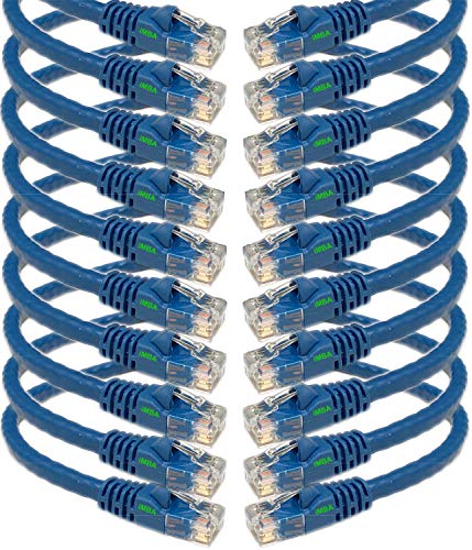 imbaprice 25 'CAT5e Netzwerk Ethernet Patchkabel, 10 Pack, blau (IMBA-cat5–25bl-10pk) von iMBAPrice