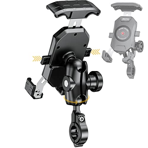 Anti-Diebstahl Motorrad Telefon Halterung-iMESTOU Handlebar Ball Handy-Halter mit Aluminium 1" Ball Base 360 Rotation Universal für 4,0-7,0 Zoll Smartphones von iMESTOU