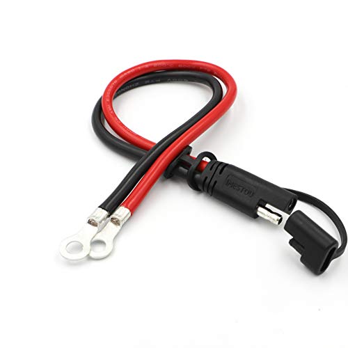iMESTOU 10AWG SAE Ringkabel 2 Pin Quick Disconnect Stecker 1 Fuß Verlängerungskabel SAE Stecker für 12V/24V Motorrad, Auto, Traktor etc. von iMESTOU