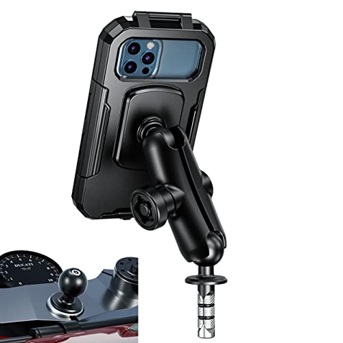 iMESTOU Wasserdichtes Motorrad Gabel Vorbau Telefon Halterung Fall 1" Ball Bike Phone Holder Anti-Diebstahl mit B Größe Double Socket Arms Aluminium Ball Base für 5,5 "-6,8" Handys (L) von iMESTOU