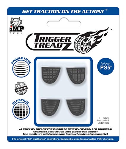 iMP Tech PS5 Trigger Treadz, Controller-Griffe, Silikon, Schwarz, PlayStation 5 von iMP Tech