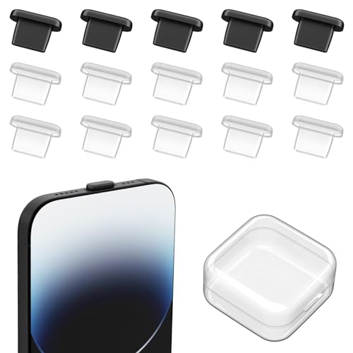 15 Stück Silikonabdeckung Staubstecker für iPhone 14 Pro Max Plus 13 12,Staubschutzstöpsel Schutzkappe Staub Stecker Schützt Lade Staub Abdeckung für iPhone 13 Pro 12 Pro Mini Max 11 X SE 2 XS XR 8 7 von iMangoo