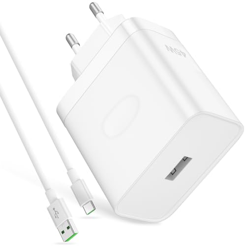 45W USB Ladegerät für Oppo SuperVooc Charge,USB Netzteil mit 6A USB C Ladekabel 1m Vooc Charge Adapter für Oppo Reno 12F 11F A80 A18 Oneplus 13 12R Nord 4 3 Nord CE 4 Lite 2T 11 10 Pro realme 12+ 12x von iMangoo