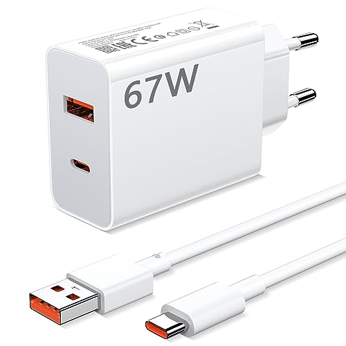 67W Turbocharge Ladegerät mit USB C Ladekabel für Xiaomi,2 Port 45W USB C Ladegerät USB Netzteile Schnellladegerät für Xiaomi 14T 13Pro 12T 14 Ultra Redmi Note 14s 13 Pro 11 11s Poco X7 Pro X6Pro von iMangoo
