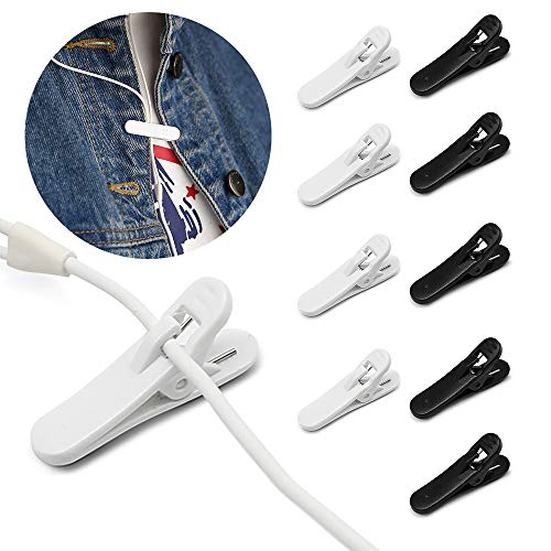 Kopfhörer Draht Clips, imangoo [10 Stück] Kopfhörer KabelClip HeadsetKabel Clips Halter Kleidung Clip Befestigung Kopfhörer Draht in Place während Montage Running Wandern tun Exercise weiß & von iMangoo