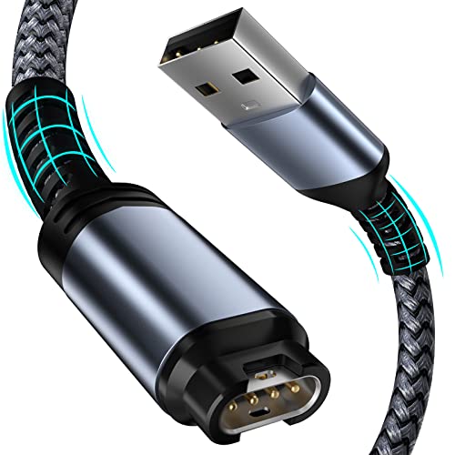 Ladekabel für Garmin Fenix 7 7S 7X Pro Plus 6 6S 6X 6X 5 5S 5X Plus, Nylon Schnellladekabel 1.2M ladegerät für Forerunner 245 735 935 955 45,Vivoactive 3 4 4S,Approach S70 S60 G12 S12 S42 Venu 2 2S SQ von iMangoo