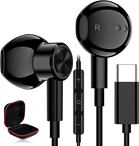 USB C Kopfhörer für Samsung S24 Ultra A55 A35 A54 A34 S23 FE Ultra,In Ear Kopfhörer USB C Anschluss mit Kabel Magnetic Ohrhörer USB C Headset mit Mikrofon für Poco X6 Pro Xiaomi 14 13T Pixel 7a 7 8 von iMangoo