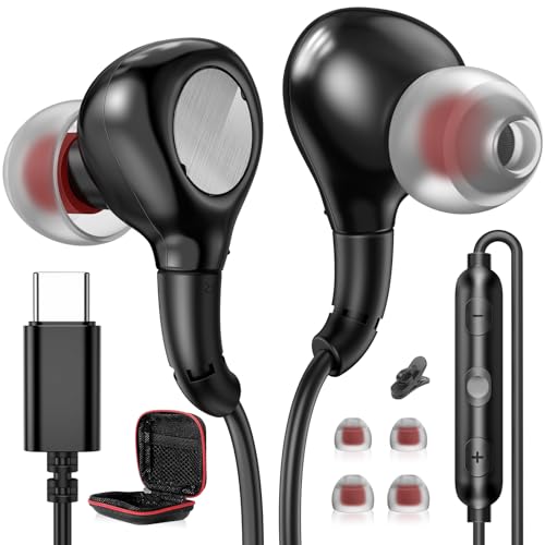 USB C Kopfhörer für iPhone 15 Pro Max Pixel 8 Pro 7a Poco X6 Pro,USB C Kopfhörer mit Mikrofon In-Ear Kopfhörer mit Kabel Ohrhörer USB Typ C Kopfhörer für Samsung S24 Ultra A55 A35 A54 A34 A33 A53 S23 von iMangoo