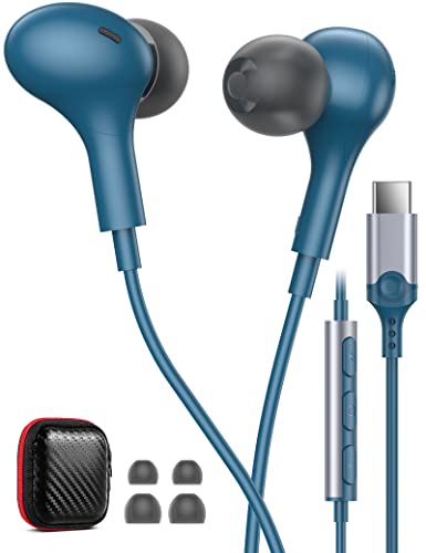 USB C Kopfhörer für iPhone 15 Pro Max Samsung A55 A35 A54 A34 S24 Ultra S23 FE,In Ear Kopfhörer USB C Anschluss Magnetische USB C Headset mit Mikrofon Typ C Kopfhörer für Nothing Phone(2a) Pixel 7a 8 von iMangoo