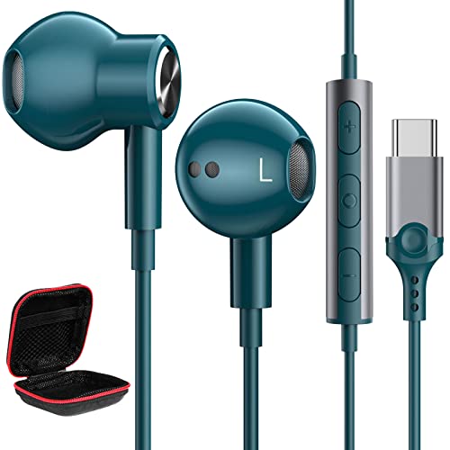 USB C Kopfhörer für iPhone 15 Pro Max Samsung S24 A55 A54 A35 A34 S23 FE Ultra,In Ear Kopfhörer USB C Anschluss Magnetische USB C Headset mit Mikrofon Typ C Kopfhörer für Pixel 8Pro Nothing Phone(2a) von iMangoo