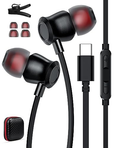 USB C Kopfhörer für iPhone 15 Pro Samsung Galaxy S24 Ultra S23 FE A54 A34 A53,USB C Kopfhörer mit Mikrofon In-Ear Kopfhörer mit Kabel Ohrhörer USB Typ C Kopfhörer für Mi 14 Pixel 7a 8 Pro Poco X6 Pro von iMangoo