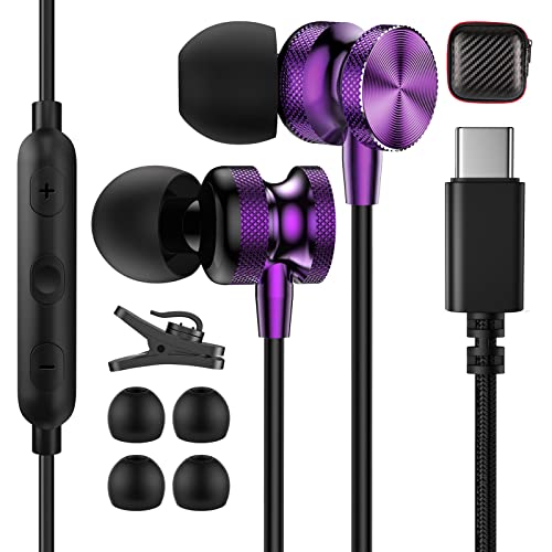 USB C Kopfhörer für iPhone 15 Pro Samsung S24 A54 A34 A55 A35 S23 Ultra,In Ear Kopfhörer USB C Anschluss Magnetische USB C Headset Typ C Kopfhörer mit Kabel für Mi 13T Pro POCO X6 Pro Pixel 8Pro 7a 6a von iMangoo