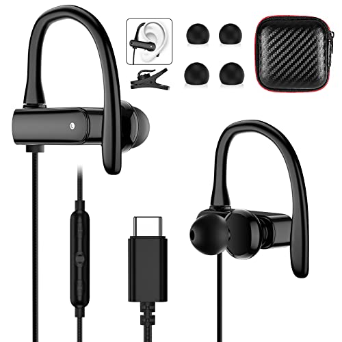 USB C Kopfhörer für iPhone 15 Samsung A34 A35 A55 A54 S24 S23 Ultra FE,Typ C Kopfhörer Sportkopfhörer mit Kabel Mikrofon in Ear USB C Headset Ohrhörer für Nothing Phone(2a) Oneplus 11 Pixel 8Pro 7a 6a von iMangoo