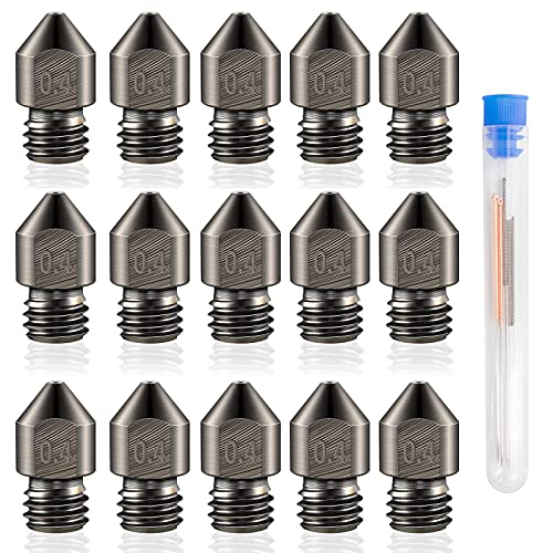 iMetrx (15PCS*0.4 mm) 3D Drucker Düsen MK8, Hohe Qualität gehärtetem Stahl Printers Nozzles für Makerbot, Creality Ender 3, Makerbot von iMetrx