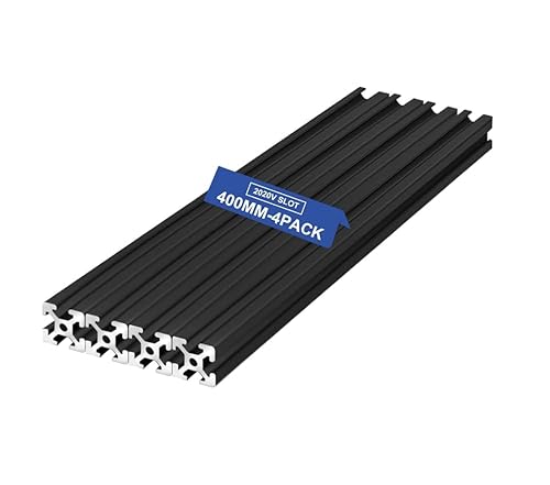 iMetrx 4 Stück 400 mm 2020 V Typ Schwarz Europäischer Standard Eloxierte Linearschiene aluminiumprofile Extrusion,für DIY 3D Drucker und CNC Maschinen von iMetrx