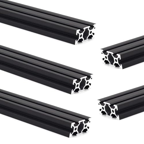 iMetrx 5 Stück 250 mm 2040 V Typ Schwarz Europäischer Standard Eloxierte Linearschiene aluminiumprofile Extrusion,für DIY 3D Drucker und CNC Maschinen von iMetrx
