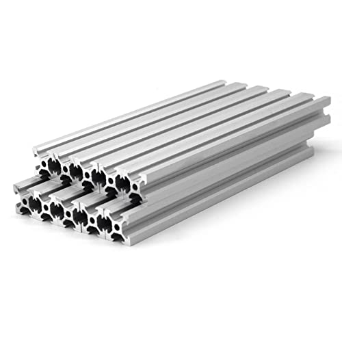 iMetrx Aluprofil 20x20 1500mm Silber (10Pcs/Pack) V-Slot Aluminium Profil Europäischer Standard für 3D Drucker, CNC und Laser Graviermaschine von iMetrx