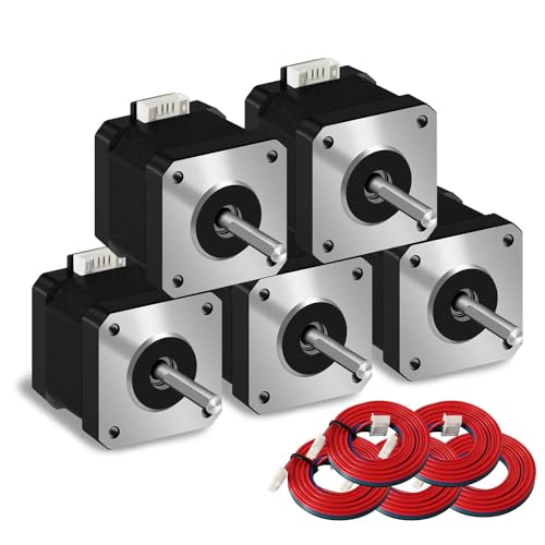 iMetrx NEMA 17 Schrittmotor 42x40mm Motor Extruder 1.5 A-3.8 V 2-Phasen 4-Draht 1.8 Grad, mit 1-Meter Kabel, für 3D Drucker Motor 5 Stück iMetrx NEMA 17 Schrittmotor 42x40mm Motor Extruder 1.5 A-3.8 V 2-Phasen 4-Draht 1.8 Grad, mit 1-Meter Kabel, für 3D Drucker Motor 5 Stück von iMetrx