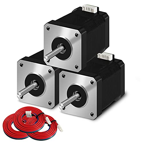 iMetrx Nema 17 Stepper Motor 3 Stück 42x48mm 1.5A-3.8V 2 phase 4 wires 1.8 degrees with 1Meter cable for 3D Printer Motors von iMetrx