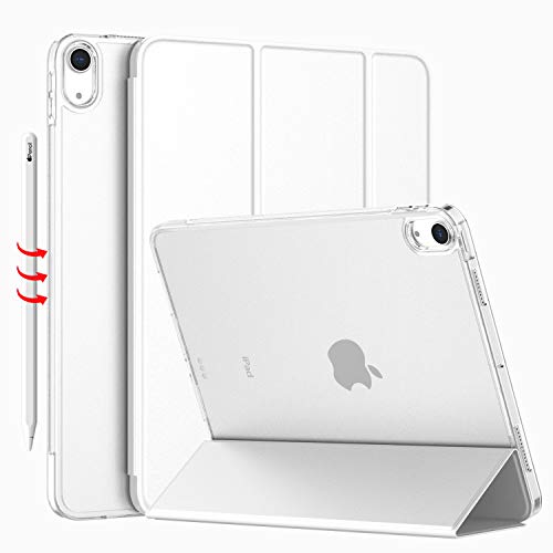 iMieet Schutzhülle für iPad Air 4 2020 – iPad Air 4. Generation 26,7 cm (10,9 Zoll), leicht, schlankes Cover mit durchscheinender, mattierter Rückseite [unterstützt Touch-ID] (weiß) von iMieet