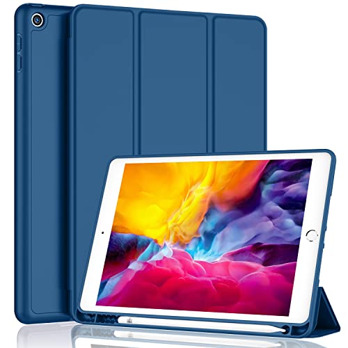 iMieet iPad 9.7 Hülle (Modell 2018/2017, 6. / 5. Generation), Smart Cover mit Stifthalter und weicher Babyhaut Silikon Rückseite und Ganzkörperschutz, automatische Wake-/Sleep-Abdeckung (Marineblau) von iMieet