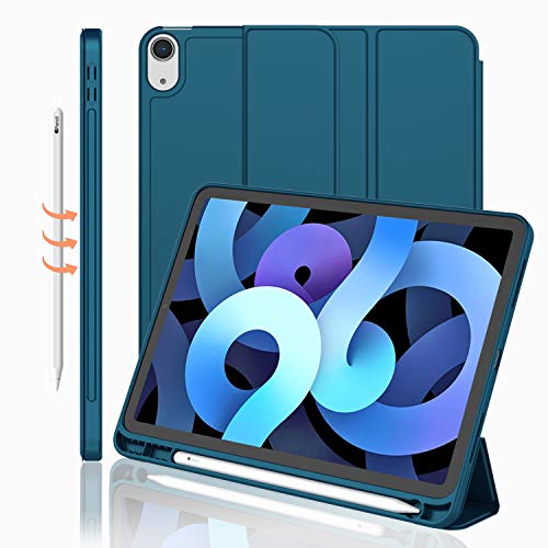 iMieet Schutzhülle für iPad Air 27,9 cm (11 Zoll), M3 (2025) / M2 (2024), iPad Air 5. / 4. Generation 2022/2020, 27,7 cm (10,9 Zoll) mit Stifthalter, dreifach faltbarer Ständer, Smart-Hülle mit von iMieet