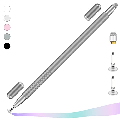 iMoebel Tablet Stift Eingabestift Universal, 2 in 1 Touchscreen Stift Stylus Pen mit 2 Magnetischen Kappen für Tablets Handy iPad Smartphone Samsung Huawei usw., Grau von iMoebel