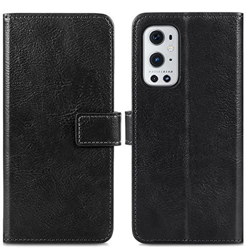 iMoshion Bookcase Hülle kompatibel mit OnePlus 9 Pro– Luxuriöse Handyhülle – Handytasche in Schwarz [Mit Ständer, Platz für 3 Karten, Magnetverschluss] von iMoshion