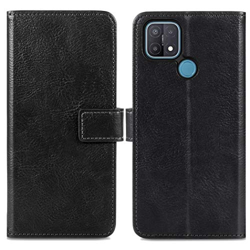 iMoshion Bookcase Hülle kompatibel mit Oppo A15– Luxuriöse Handyhülle – Handytasche in Schwarz [Mit Ständer, Platz für 3 Karten, Magnetverschluss] von iMoshion