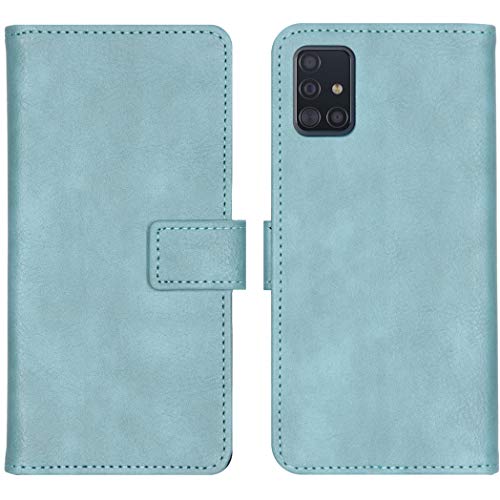 iMoshion Bookcase Hülle kompatibel mit Samsung Galaxy A51– Luxuriöse Handyhülle – Handytasche in Hellblau [Mit Ständer, Platz für 3 Karten, Magnetverschluss] von iMoshion