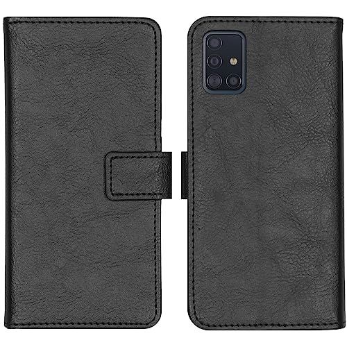 iMoshion Bookcase Hülle kompatibel mit Samsung Galaxy A51– Luxuriöse Handyhülle – Handytasche in Schwarz [Mit Ständer, Platz für 3 Karten, Magnetverschluss] von iMoshion