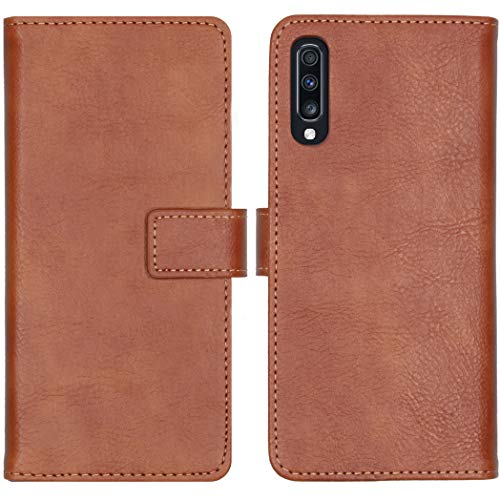 iMoshion Bookcase Hülle kompatibel mit Samsung Galaxy A70– Luxuriöse Handyhülle – Handytasche in Braun [Mit Ständer, Platz für 3 Karten, Magnetverschluss] von iMoshion